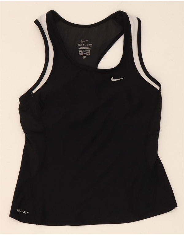 Vestă Nike Dri Fit pentru femei Marea Britanie 8/10 Mic Negru Colorblock Nylon