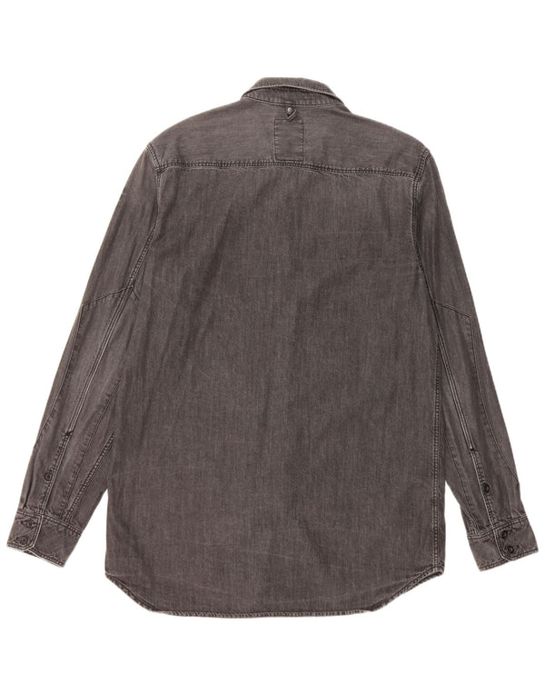 Cămașă G-Star pentru bărbați din denim mare, gri bumbac