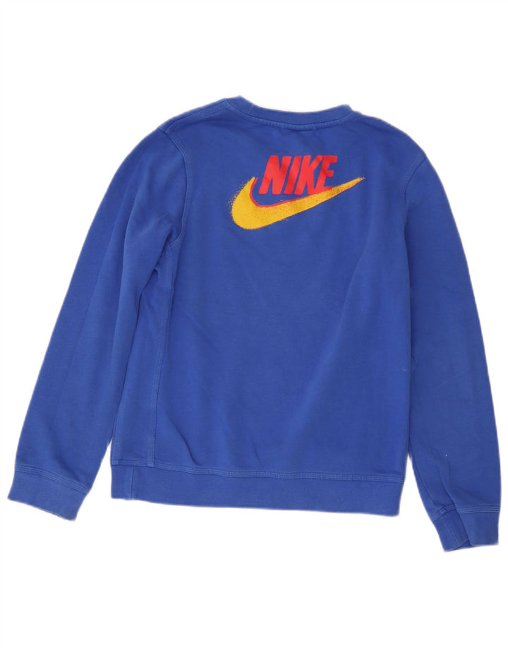 Pulover Nike pentru băieți grafic 12-13 ani, mare, albastru, bumbac