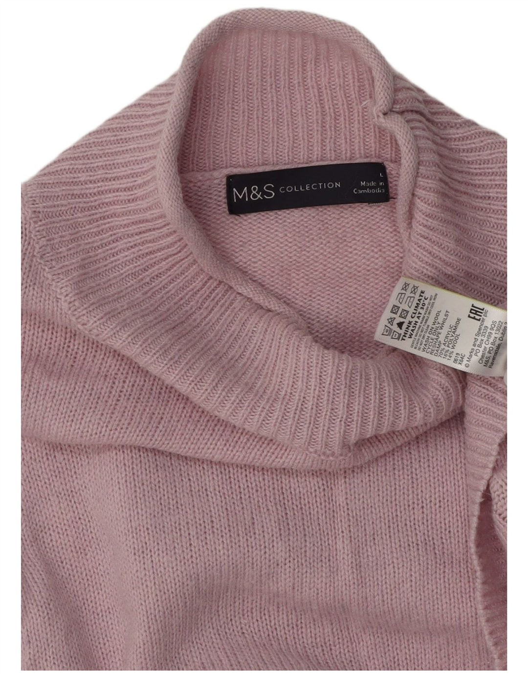 Pulover cu gât țestoasă pentru femei Marks & Spencer UK 16, mare, roz