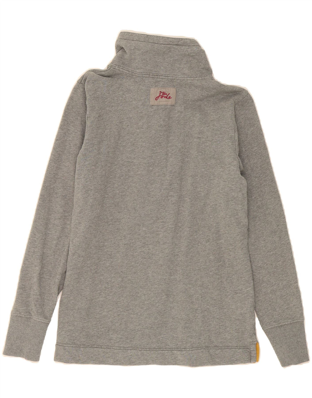 JOULES Womens Button Neck Sweatshirt Jumper UK 12 Medium  Grey Cotton Vintage Joules and Second-Hand Joules from Messina Hembry 