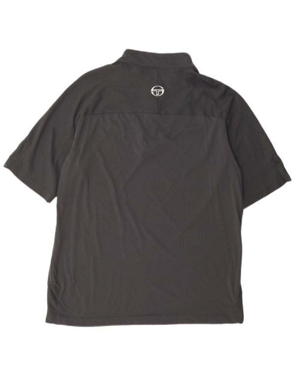 Sergio Tacchini Tricou cu fermoar pentru bărbați Top XL gri