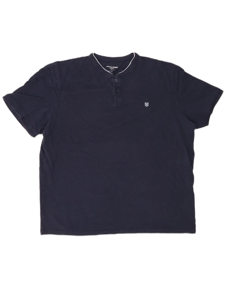 Cămașă polo pentru bărbați JACK & JONES 2XL bumbac bleumarin