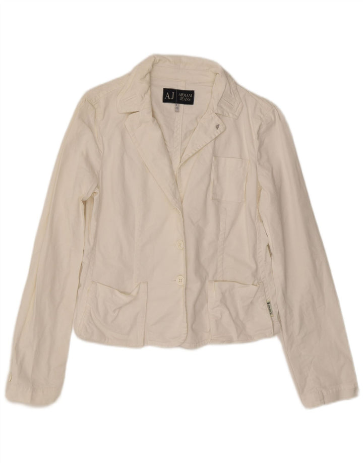 Jachetă Blazer pentru femei Armani cu 3 nasturi UK 16 Large White