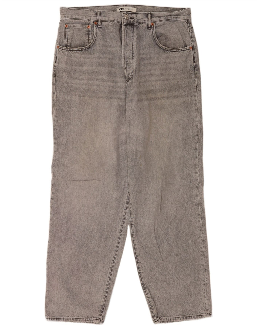 Blugi drepți pentru bărbați Zara EU 44 Large W34 L30 Bumbac gri