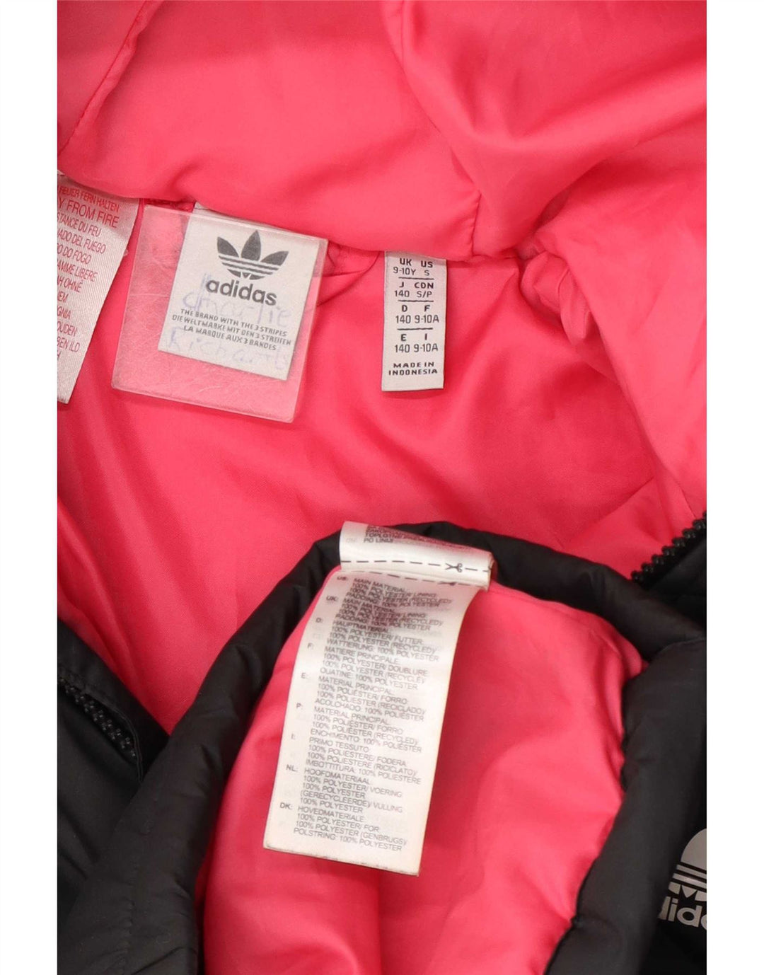 Jachetă căptușită cu glugă pentru fete Adidas 9-10 ani poliester gri