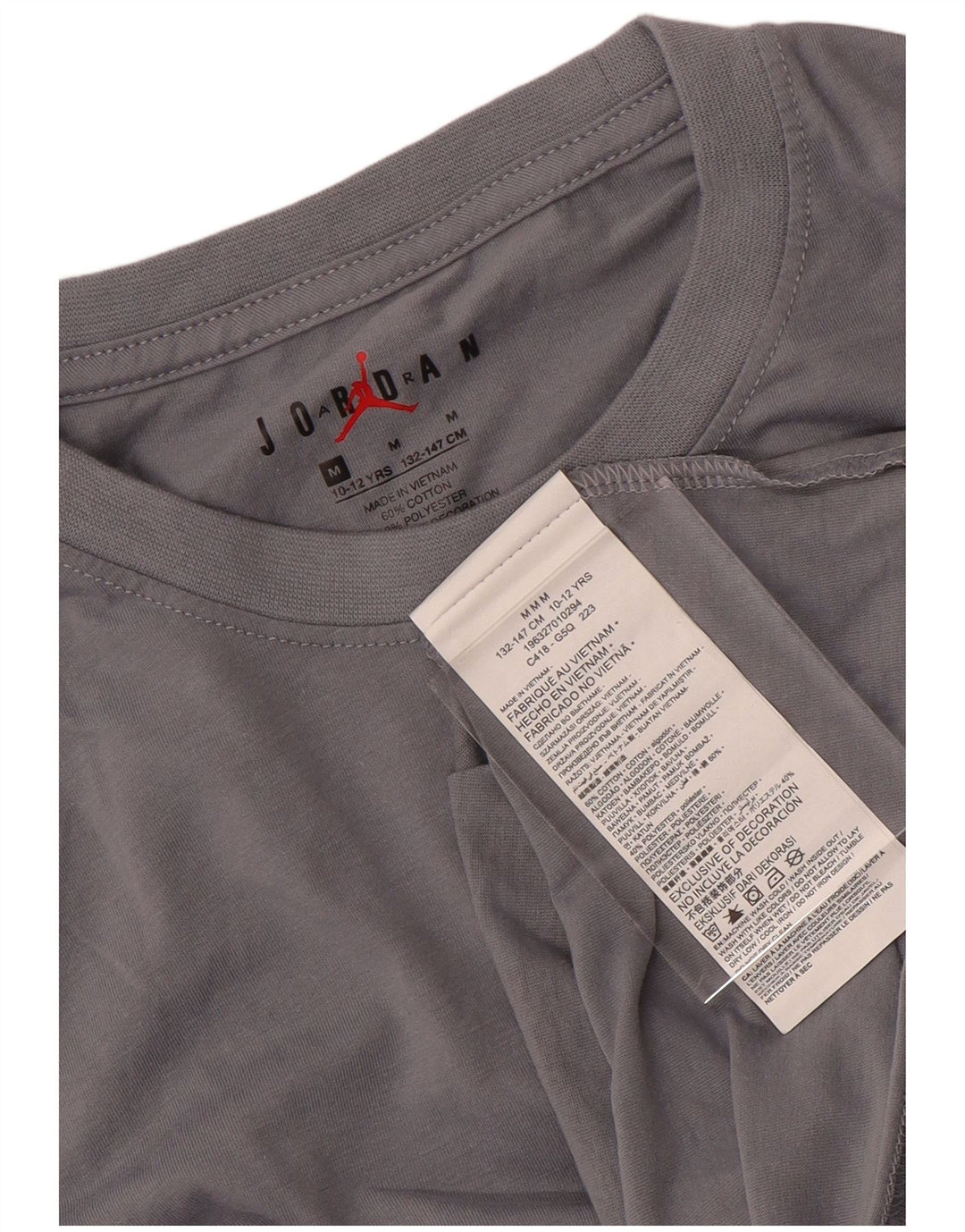 Tricou Băieți JORDAN Top 10-11 Ani Gri Mediu Tie Dye Bumbac