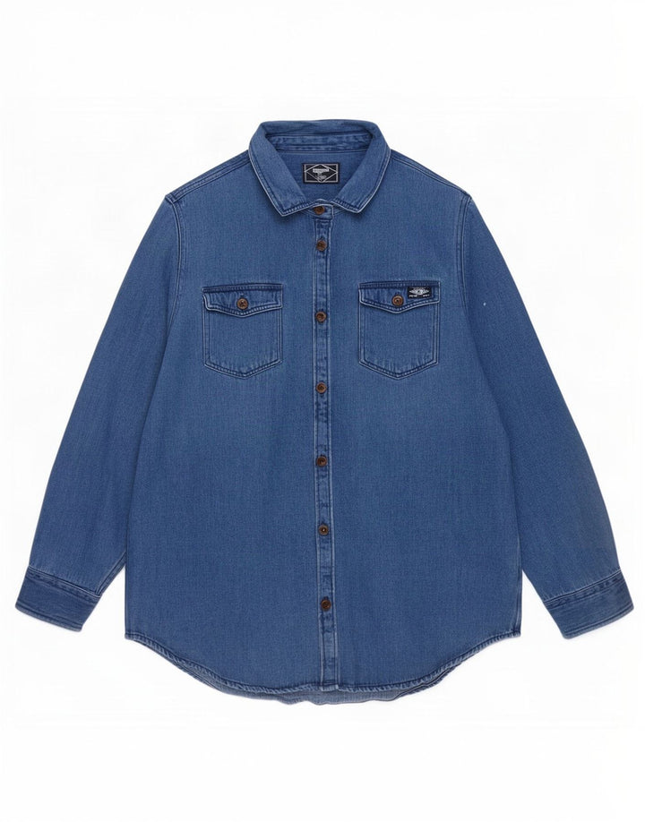 Cămașă de blugi pentru femei Superdry UK 16, mare, albastru, bumbac