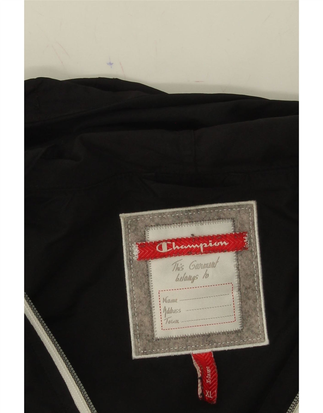 CHAMPION Womens Hooded Rain Jacket UK 18 XL Black Polyester Vintage Champion and Second-Hand Champion from Messina Hembry 