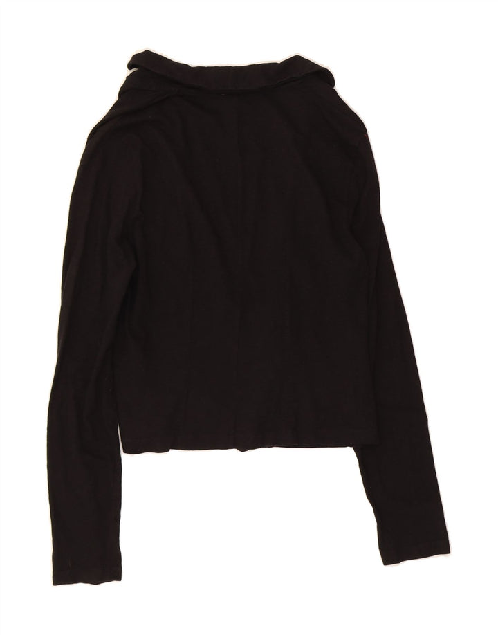 JIGSAW Womens Cardigan Top UK 14 Large Black Cotton Vintage Jigsaw and Second-Hand Jigsaw from Messina Hembry 