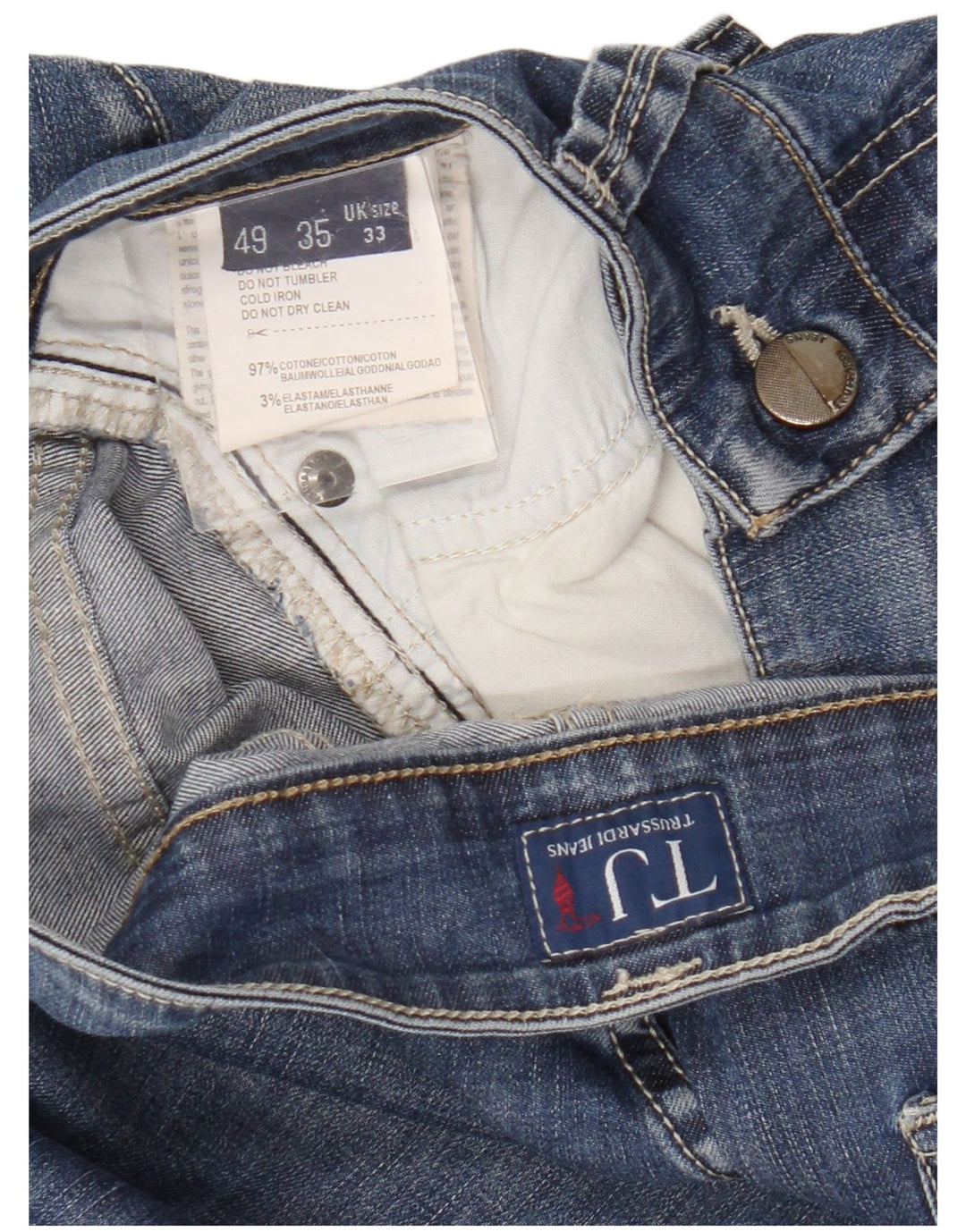 Trussardi Blugi drepti pentru bărbați W33 L32 Bumbac albastru