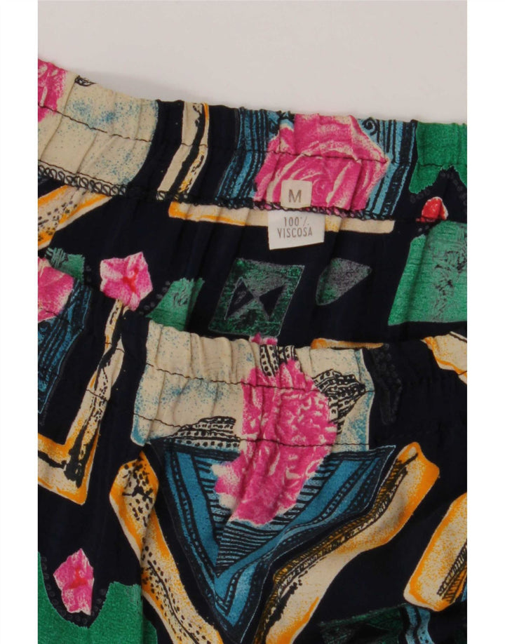 Fusta plisată pentru femei Vintage Medium W34 Multicolor Patchwork Viscose