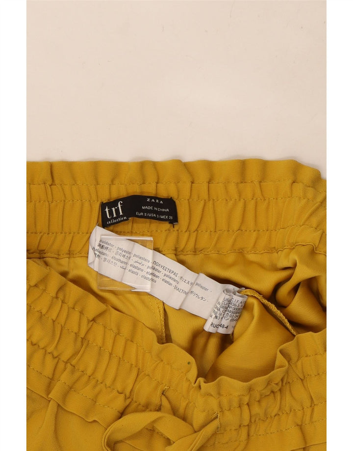 Pantaloni tăiați conici ZARA pentru femei Mici L26 L25 Poliester galben