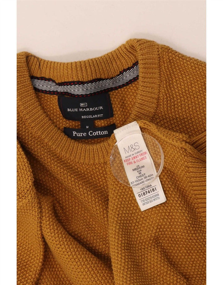 Pulover Marks & Spencer pentru bărbați, Blue Harbour, cu gât crew, galben mediu