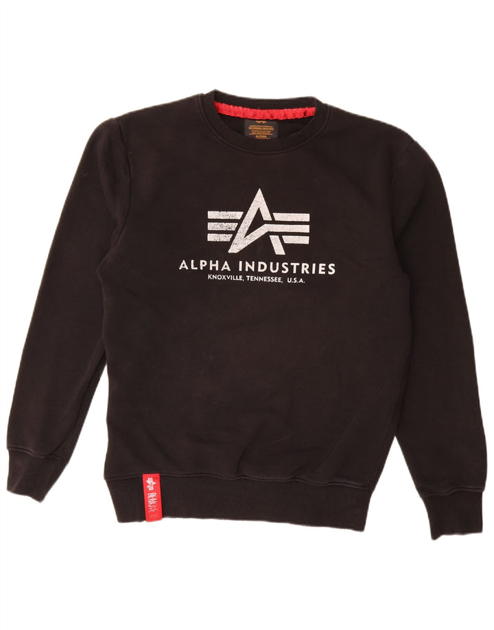 Pulover cu grafică pentru bărbați Alpha Industries, mic, negru