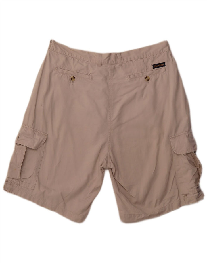 VINTAGE Mens Cargo Shorts Large W34  Beige Cotton