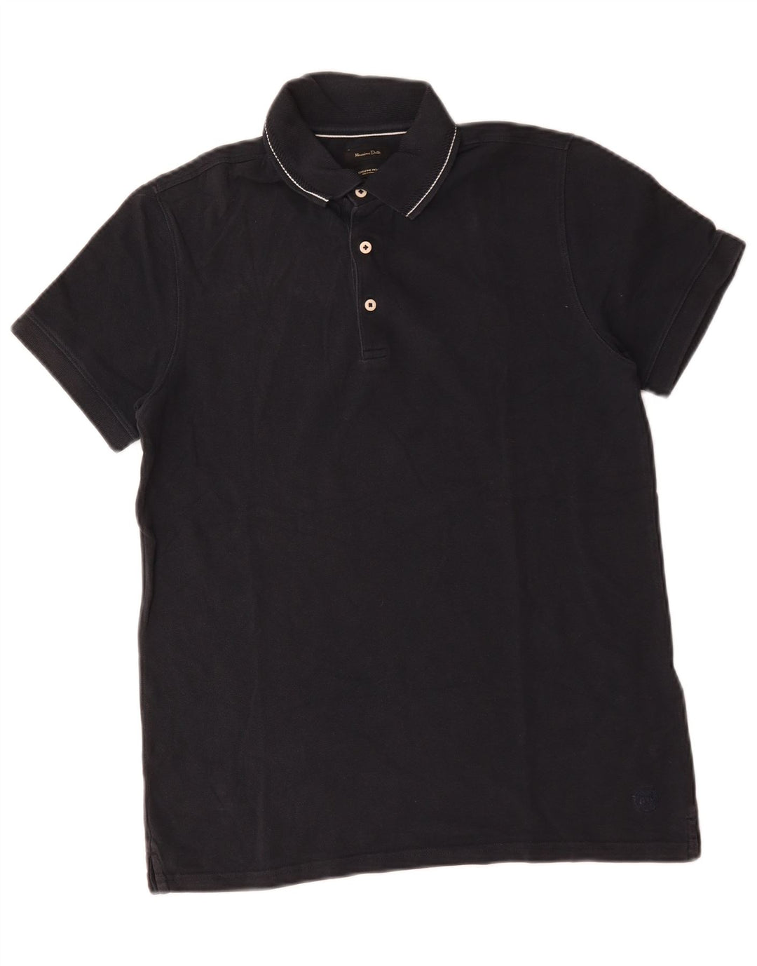 Tricou polo Massimo Dutti pentru bărbați, bumbac, albastru bleumarin mediu