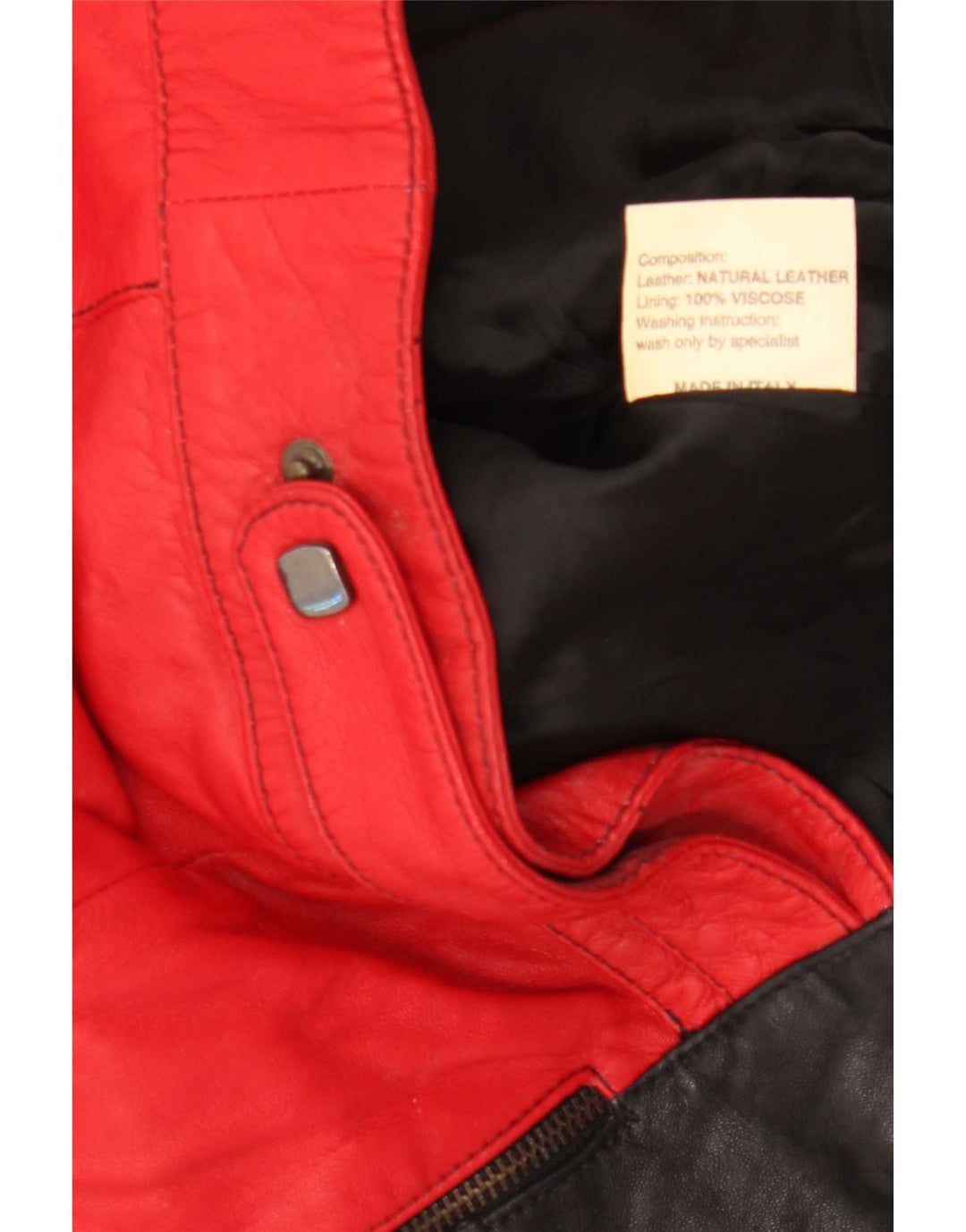 David 2 Jachetă de piele pentru femei UK 14 Medium Red Colorblock Piele