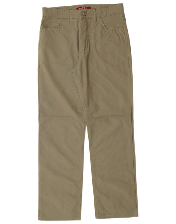 CARRERA Pantaloni drepți casual pentru bărbați IT 46 Small W31 L30 Kaki Bumbac