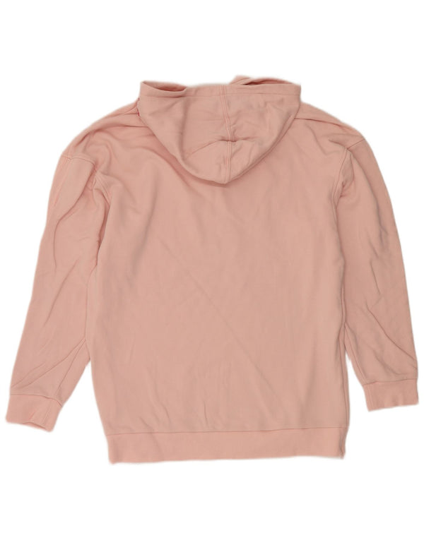 Pulover cu glugă supradimensionat cu grafic Adidas pentru femei UK 14 Roz mediu