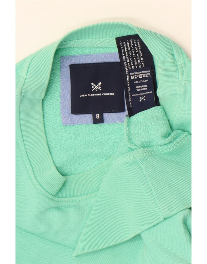 Crew Clothing Top supradimensionat pentru femei cu mânecă lungă UK 8 Bumbac verde mic