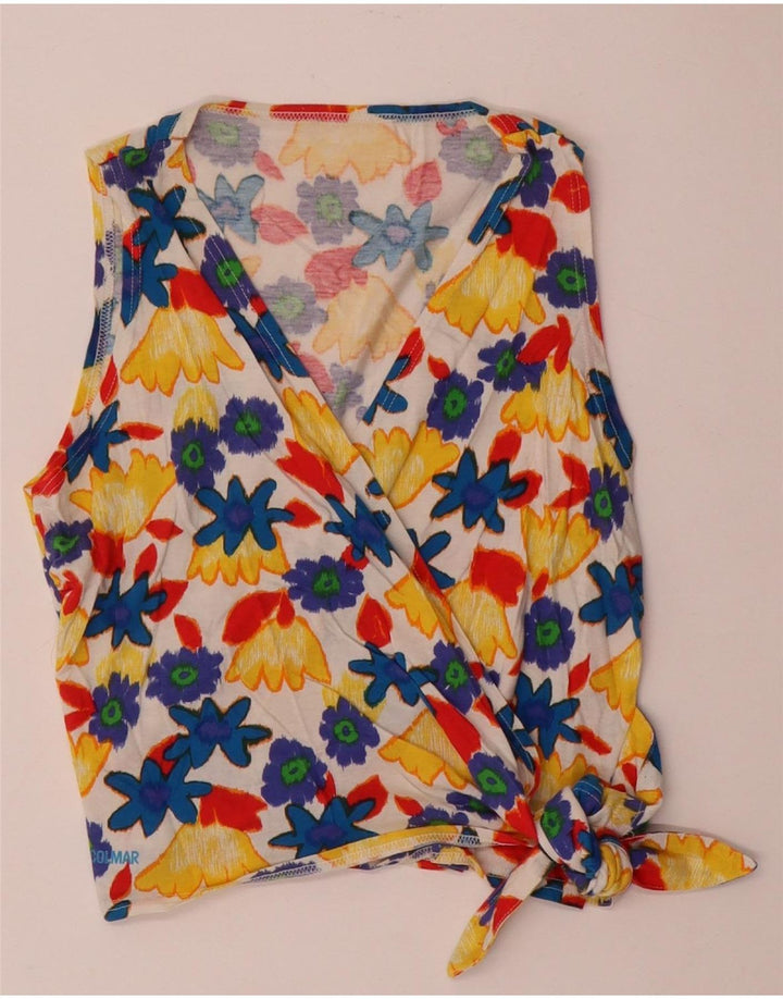 Crop Top Wrap Colmar pentru femei UK 14, mare, multicolor, bumbac floral