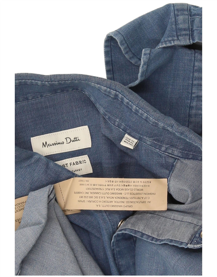 Cămașă de blugi Massimo Dutti pentru bărbați, XL, bumbac, cu ajustare normală
