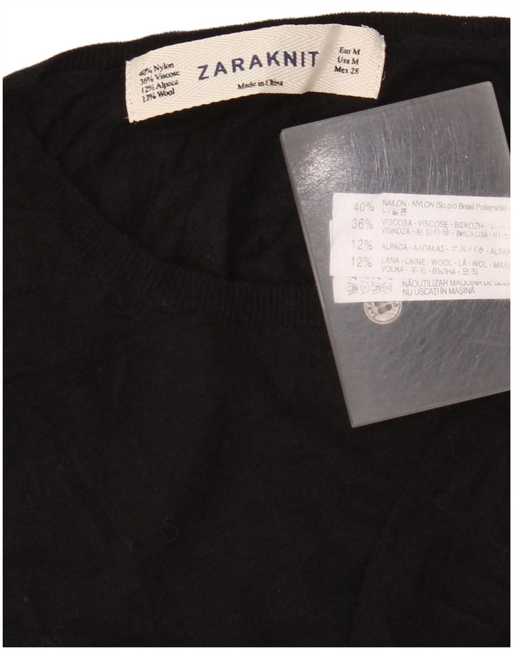 Pulover cardigan pentru femei Zara UK 14 Medium Black Nylon