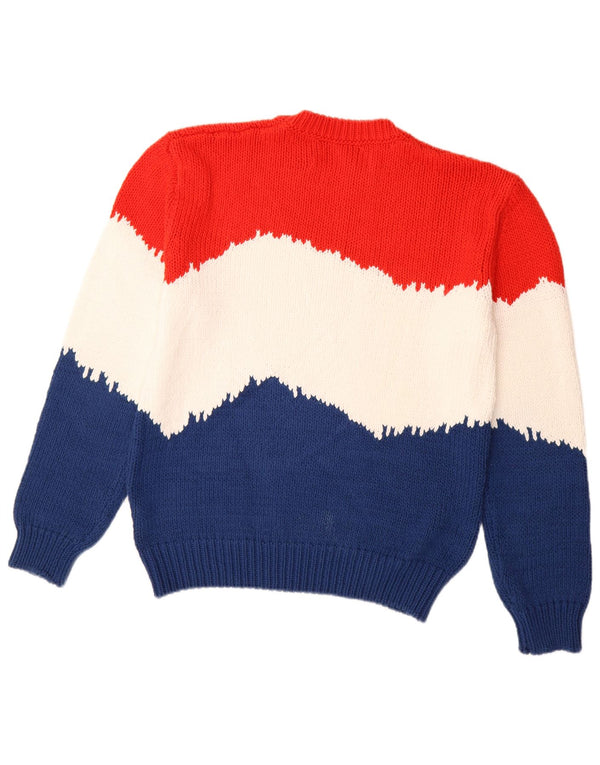 Pulover pentru damă BENETTON cu gât crew pulover UK 14 mediu multicolor