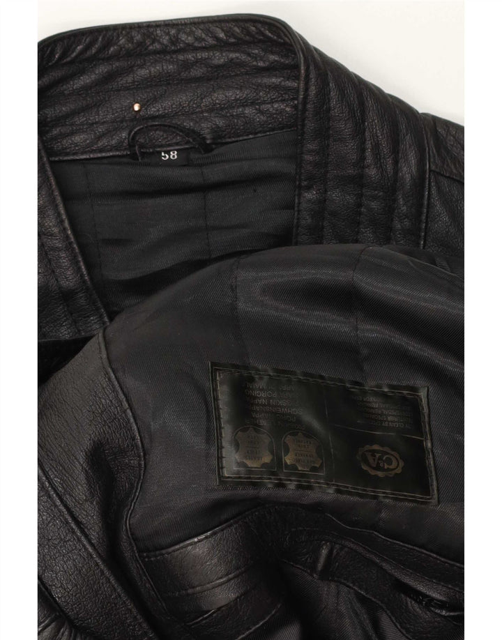 C&A Bomber din piele pentru bărbați EU 58 XL Negru