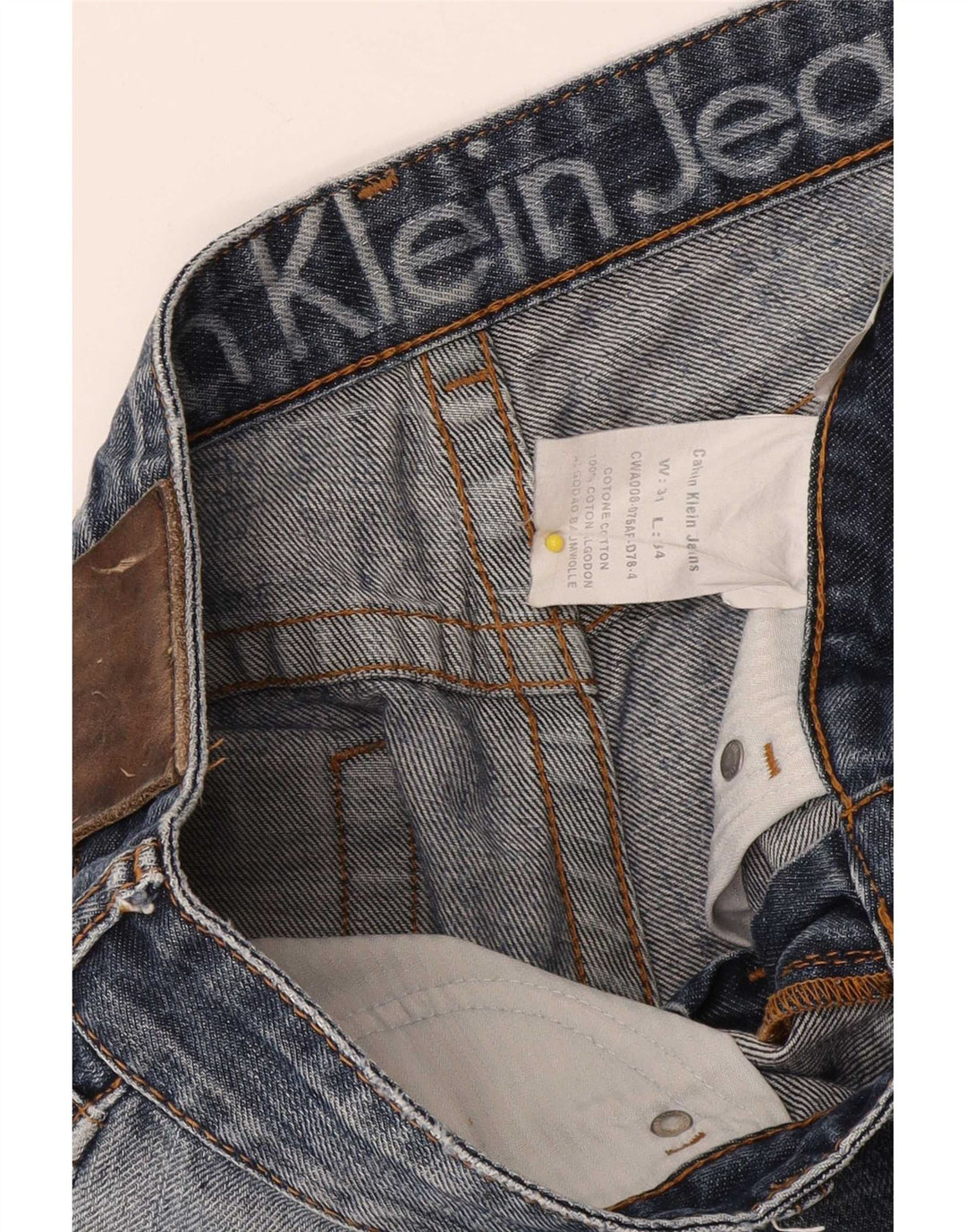 Calvin Klein Blugi drepti pentru bărbați W31 L34 Bumbac albastru