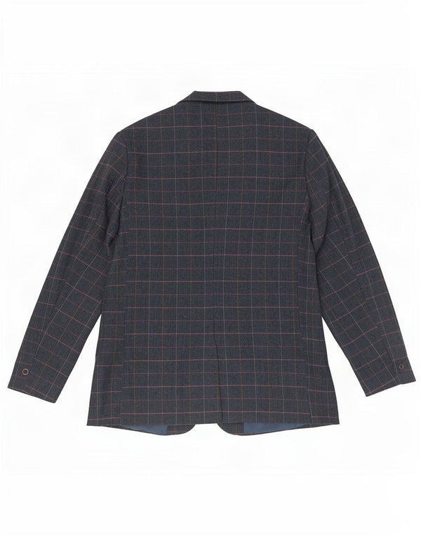 Jachetă Blazer pentru bărbați Cotton Traders, cu 2 nasturi, UK 46 3XL, albastru marin Check
