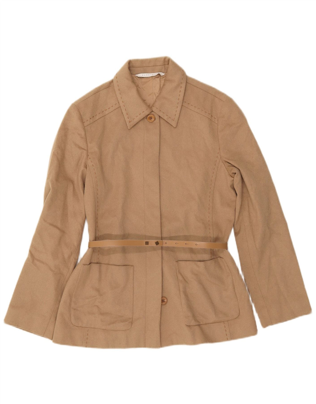 PENNY BLACK Jachetă Blazer Femei UK 8 Mic Bej Lână