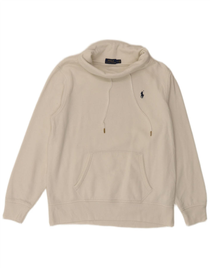 POLO RALPH LAUREN Pulover supradimensionat pentru femei UK 10 Mic Alb