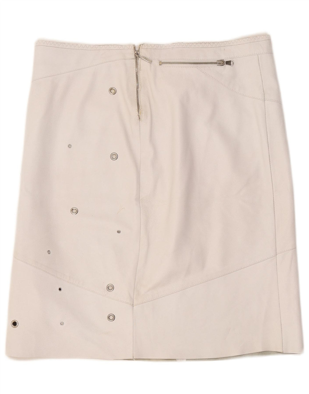 Fusta din piele vintage pentru femei W36 XL alb