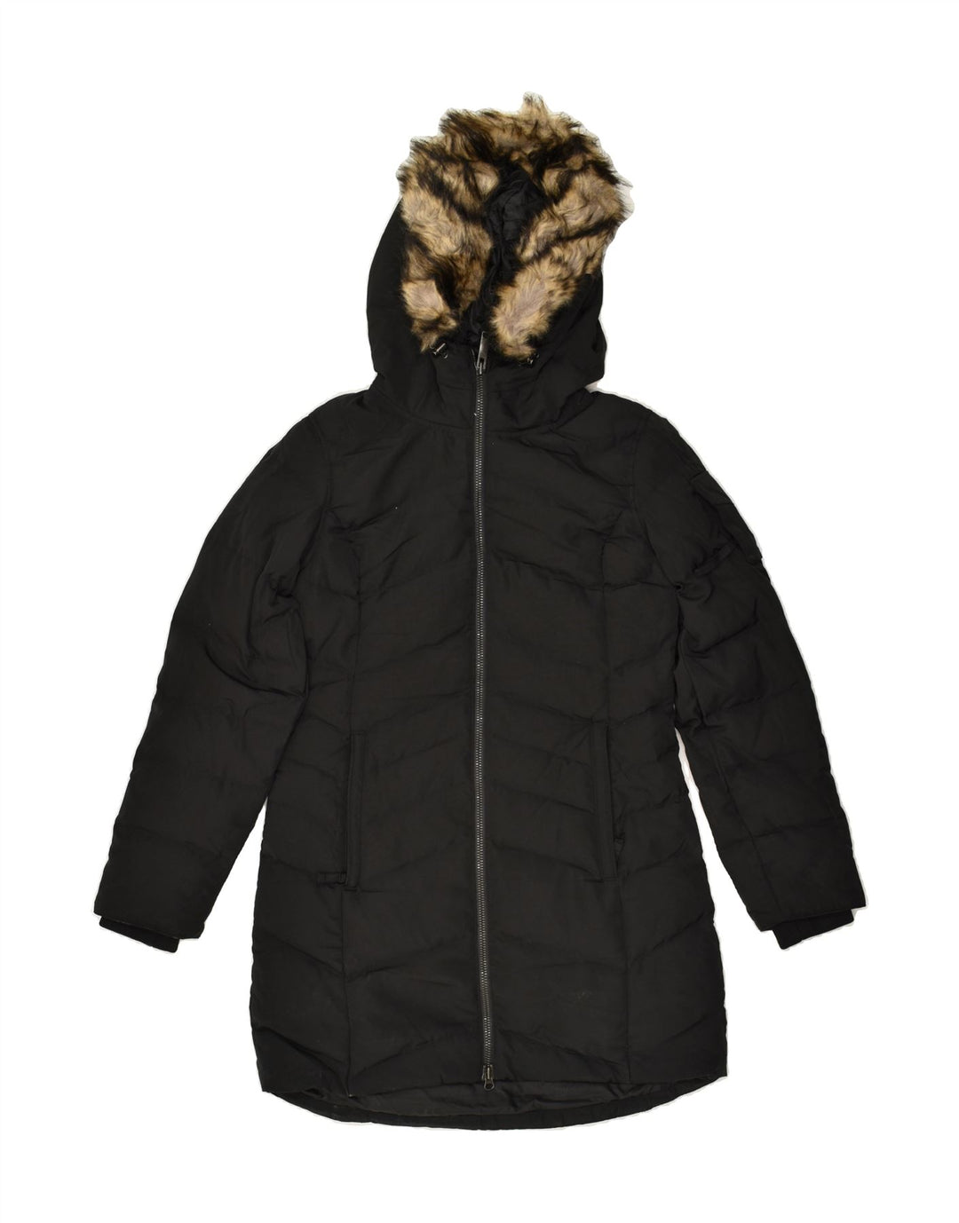 EDDIE BAUER Womens Hooded Padded Coat UK 10 Small Black Polyester | Vintage Eddie Bauer | Thrift | Second-Hand Eddie Bauer | Used Clothing | Messina Hembry 