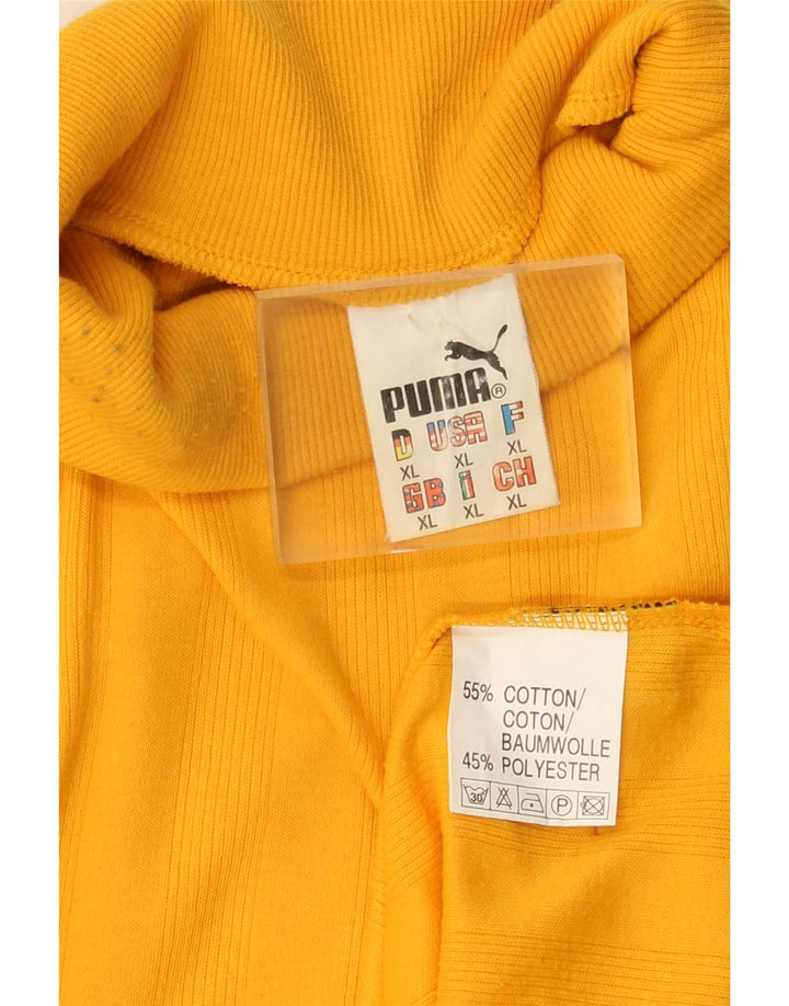 Top pentru bărbați Puma cu mânecă lungă XL, bumbac cu dungi galbene