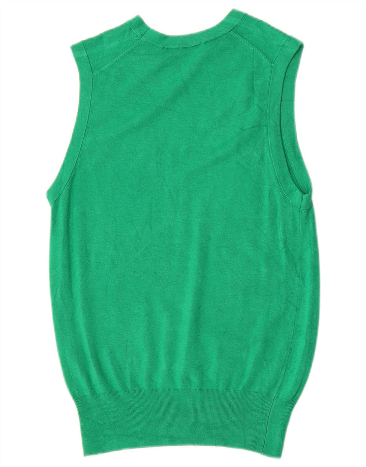 Zara Femei Vest Tank Top UK 12 Medium Green Viscose