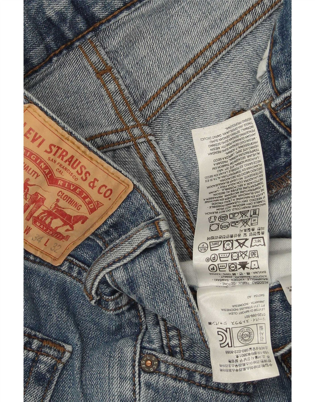 Blugi pentru bărbați Levi's 527 Bootcut W34 L32 Bumbac albastru