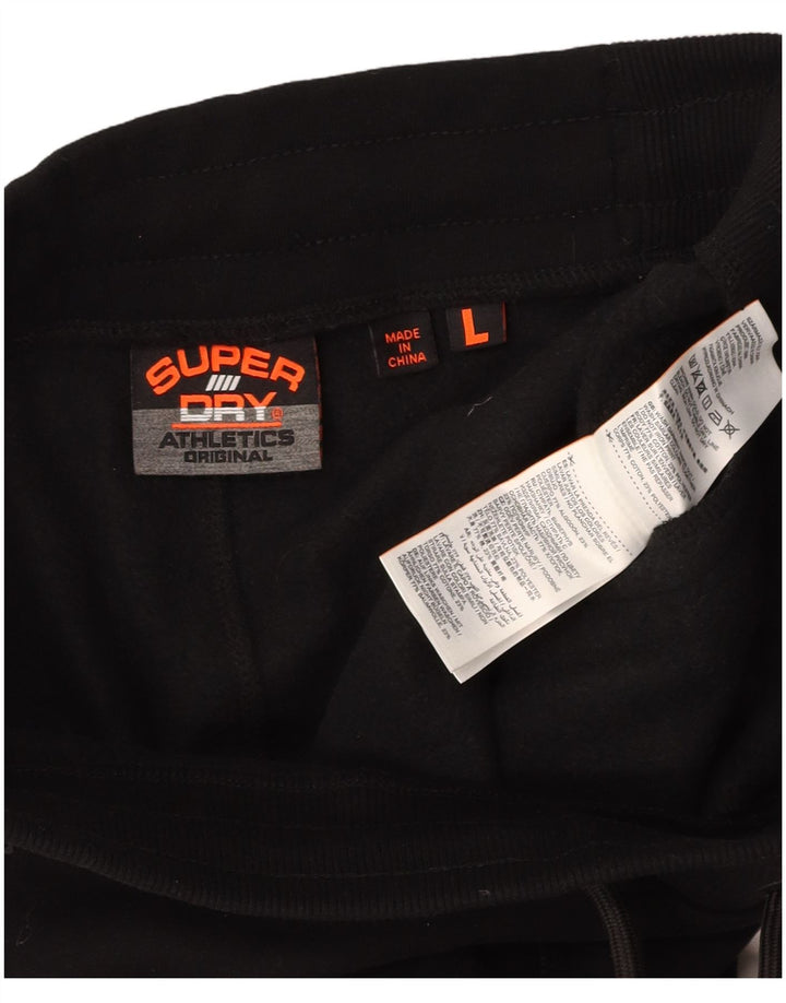 SUPERDRY Pantaloni de trening pentru bărbați Joggeri mari, negru, bumbac