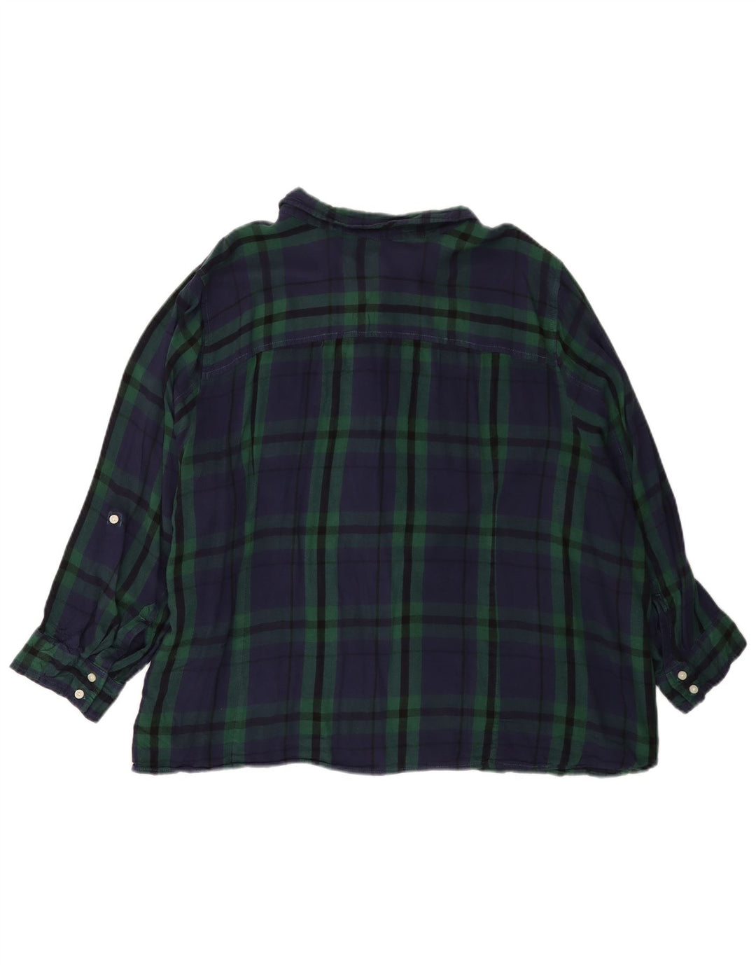 Cămașă de flanel pentru femei TOMMY HILFIGER UK 22 3XL, verde, carouri, raion