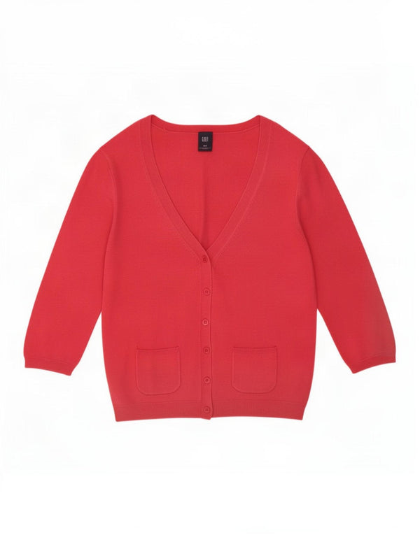Pulover cardigan pentru femei Gap cu mâneci 3/4 UK 10, raion mic roz
