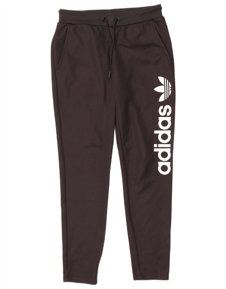 Pantaloni de trening cu grafic pentru femei Adidas UK 10 Poliester negru mic