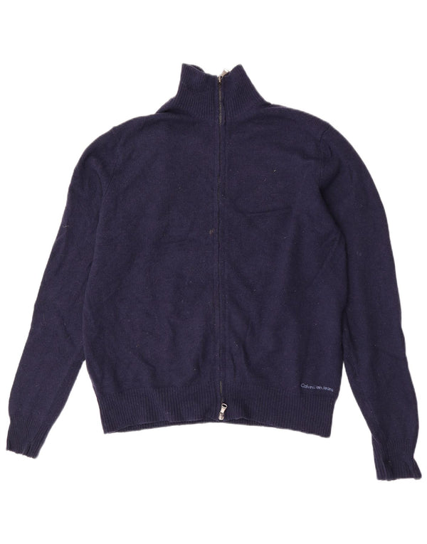Pulover cardigan pentru bărbați Calvin Klein Jeans, lână mare, albastru
