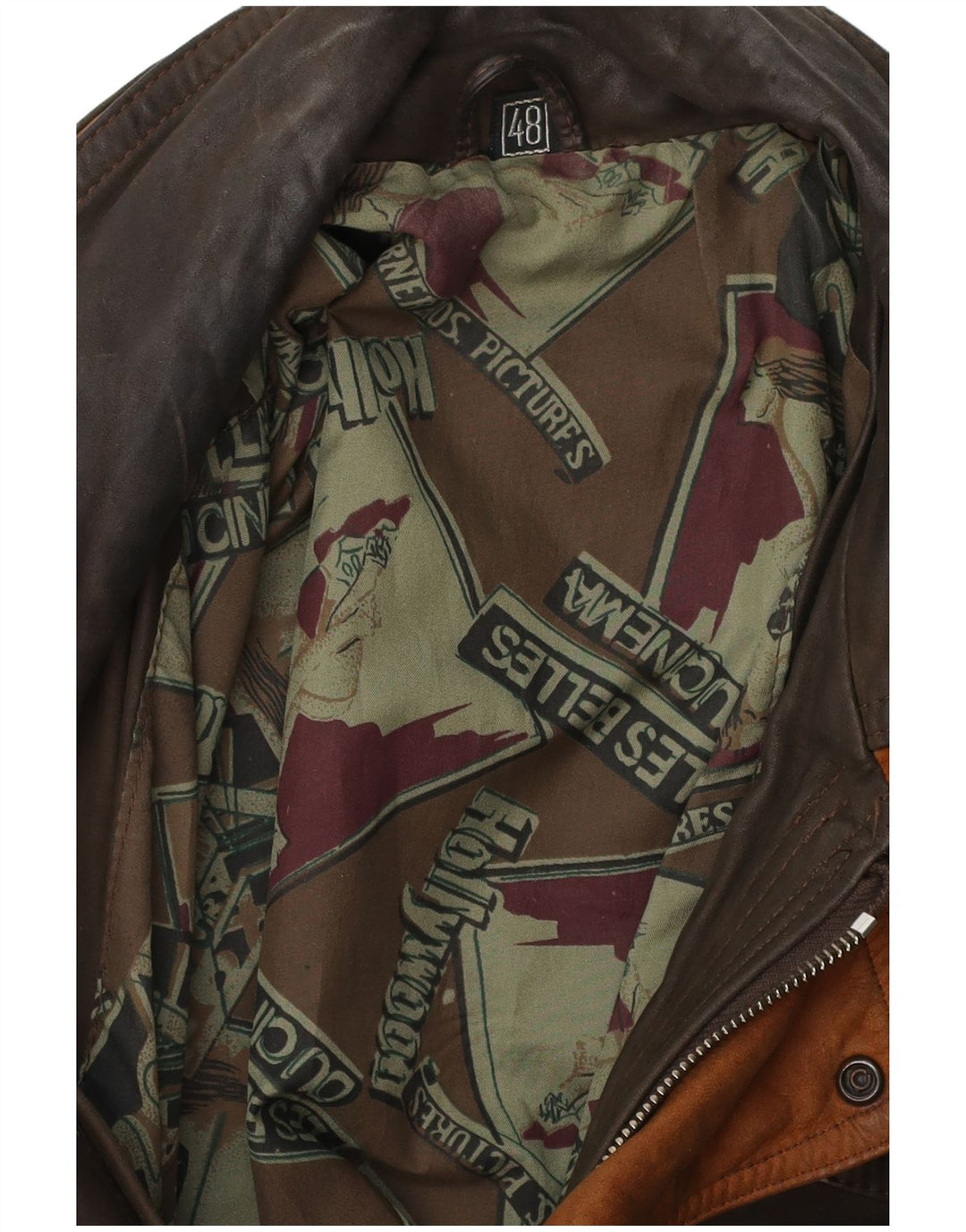 Jachetă de piele pentru bărbați VINTAGE IT 48 Maro Mediu