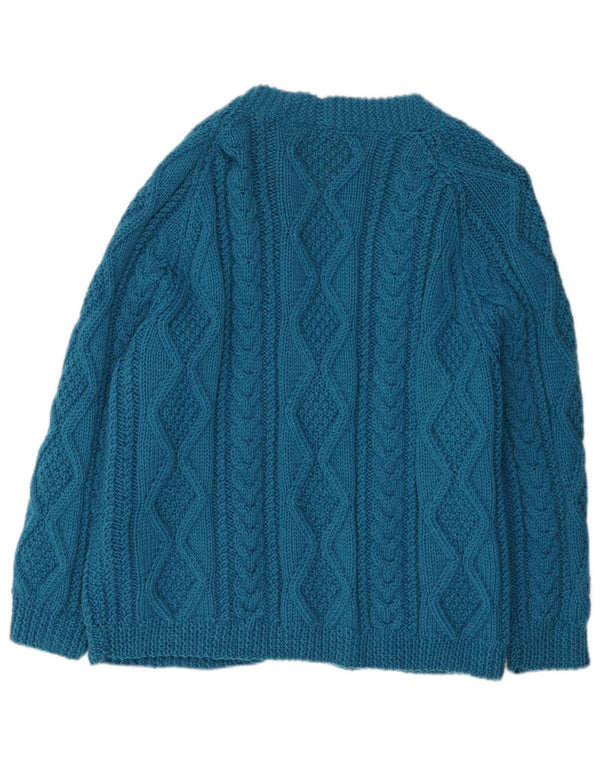 VINTAGE Pulover cardigan cu mâneci 3/4 pentru femei UK 16 Large Blue