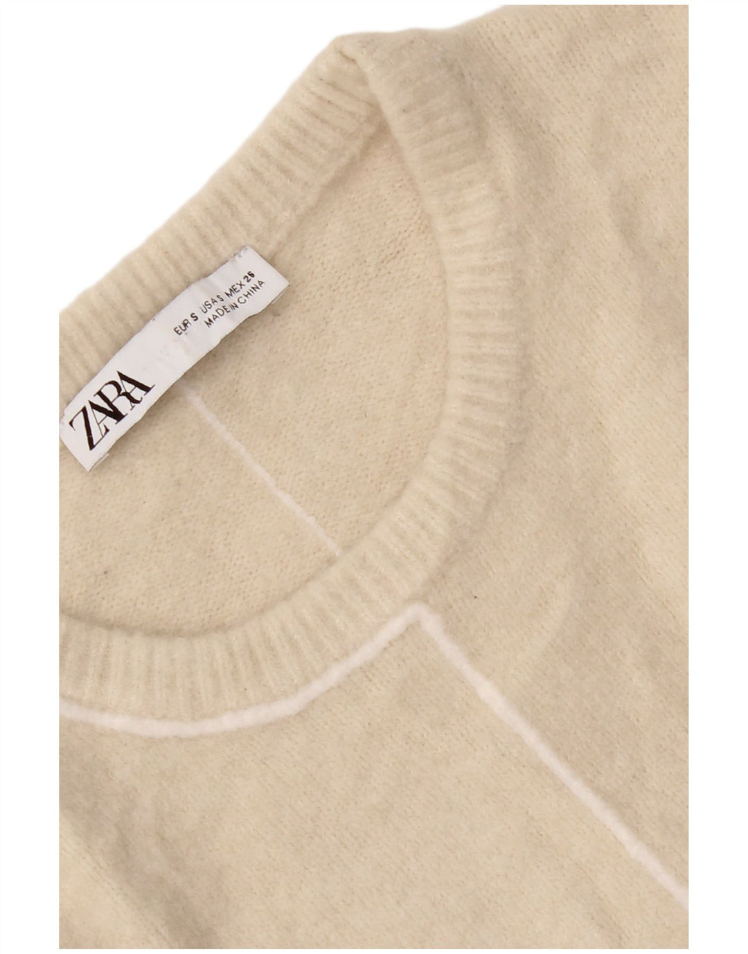 Pulover pentru damă Zara, cu gât turnut, UK 10 Mic Bej
