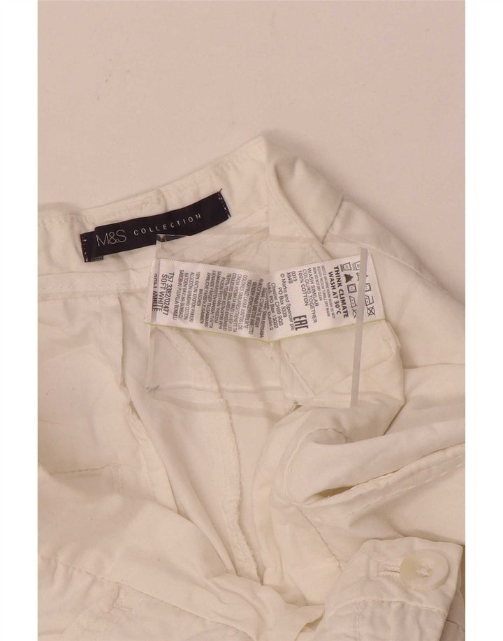 Pantaloni scurti chino pentru femei Marks & Spencer UK 12 Medium W30 Bumbac alb