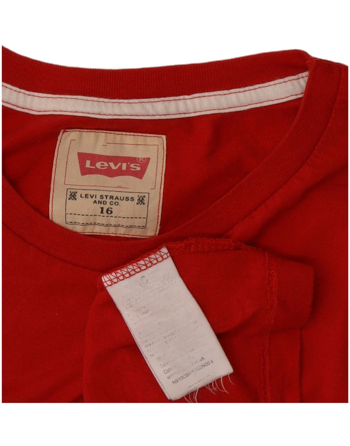 Levi's Boys Graphic Top Maneca Lunga 15-16 Ani Bumbac Roșu