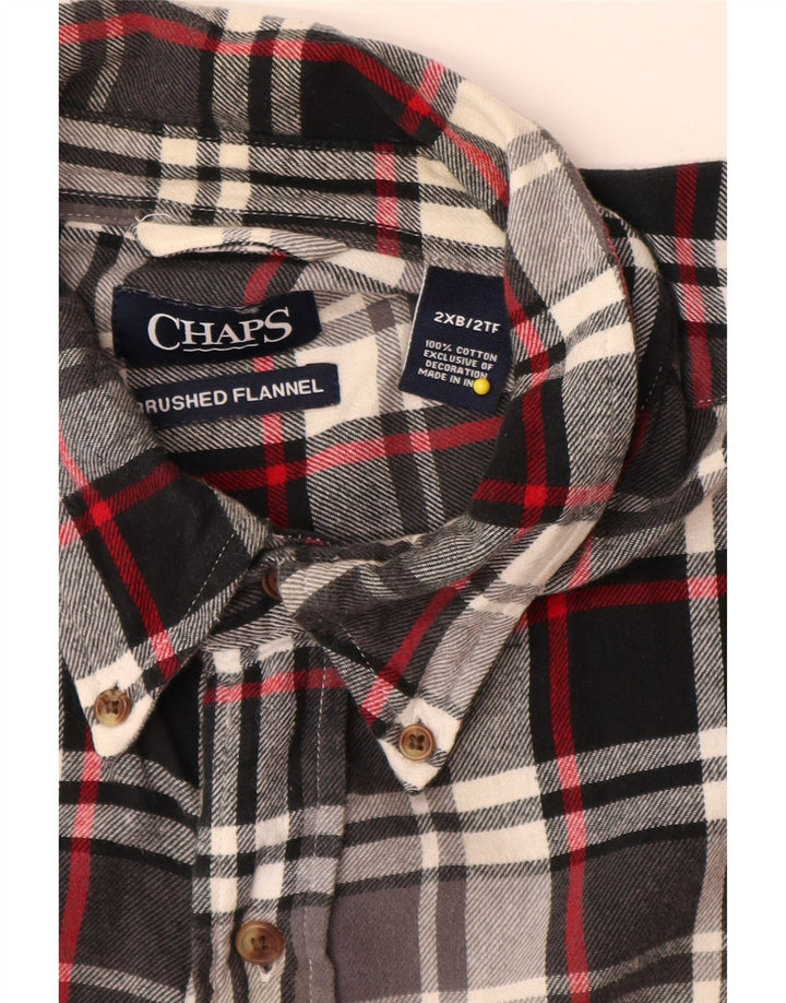 Cămașă Big Flannel pentru bărbați Chaps 2XL, bumbac negru cu carouri